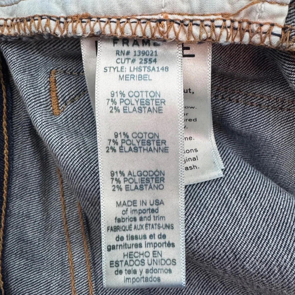 Frame Le High Straight Jeans Womens 31 Blue Meribel Snap Ankle Slit LHSTSA148